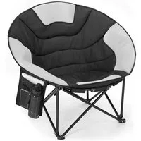 TLGREEN Campingstuhl Moonchair XXL Klappbarer Campingstuhl (150KG Belastbar, Atmungsaktives Netzgewebe, Mit Seitentasche & Tragetasche), Rutschfest, Outdoor Klappstuhl für Garten, Balkon, Angeln, Strand