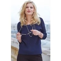 Passioni Strickpullover mit Strukturstrick und Metallic-Garn