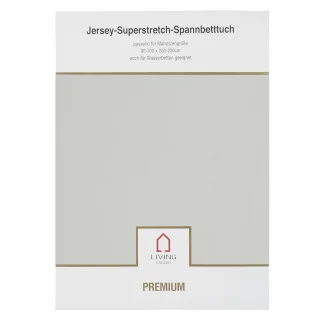 LIVING DREAMS - Jers.Elasthan-Spannbet.PREMIUM silber 800 - Gr. - 100