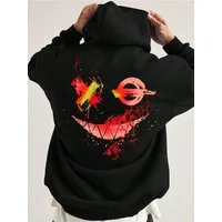 RMK Kapuzenpullover Hoodie Herren Pullover mit Kapuze Basic Longsleeve Smile Smiley Oversize