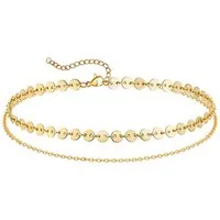 KARMA Fußkette Gold 25 cm Edelstahl wasserfest hypoallergen modern (1-tlg., Abendmode Accessoires Damen), Fußkettchen Fußschmuck Urlaub Strand