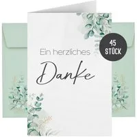 Things of Happiness Dankeskarte 15 Dankeskarten inkl. Briefumschläge, Dankeskarten Set, Dankeskarte Hochzeit Taufe Geburt