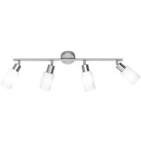 Reality Leuchten LED Deckenstrahler mit Glas Lampenschirmen, Breite 60cm, LED wechselbar, Warmweiß, innen, Designklassiker mit schwenkbaren Spots, inkl. Leuchtmitteln