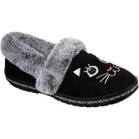 Skechers TOO COZY MEOW PAJAMAS Pantoffel Hausschuh mit gesticktem Katzengesicht