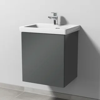 Sanipa 3way Waschtischunterbau zu Villeroy & Boch Subway 3.0 Waschtisch mit 1 Tür, Anthrazit-Glanz SF84479