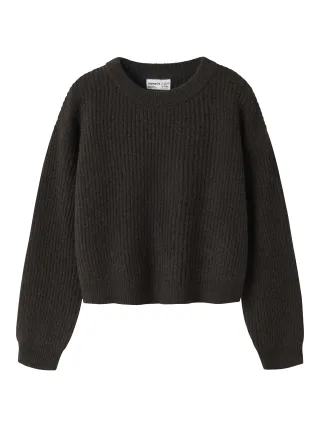 NAME IT - NKFHOLLY LS BOXY SHORT KNIT NOOS Chocolate Plum - Gr. - 164