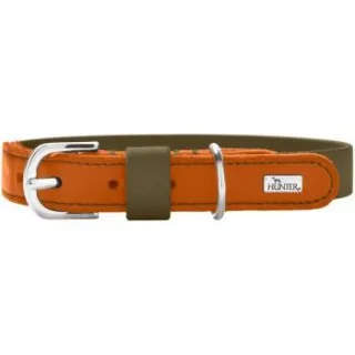 Dog Sport HUNTER Hundehalsband wolmar biothane x leder khaki S-M