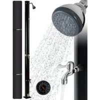 Arebos Solardusche 20 L Solar-Gartendusche mit Thermometer & Fußdusche (Komplett-Set), inkl. Abdeckhaube