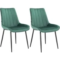 loft24 Esszimmerstuhl Merida (Set, 2 St), Stuhl Set, Polsterstuhl, Samtoptik, modern, Metallbeine