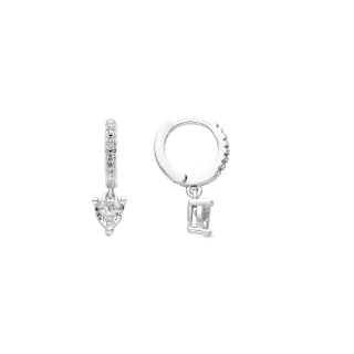 Luxenter Ohrringe mit Silberfinish und Brillantstrass – Drasa