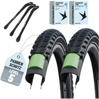 MSZweirad Fahrradreifen 2er Set Schwalbe Reifen Marathon 365 28 x 2.00 (50-622) + SCV + Heber