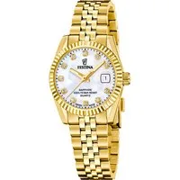 Festina Quarzuhr Classic Steel F20089_1, Armbanduhr, Damenuhr, Swiss Made, Edelstahlarmband, analog, Tag