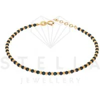 Stella-Jewellery Goldarmband Onyx Armband mit 585er Rotgold Kugel (inkl. Etui, 1-tlg., Rotgold und Onyx Kugel), Armkette, Goldarmband