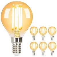 Nettlife LED-Leuchtmittel 6 stück Vintage Edison Glühlampe Warmweiß, E14, 6 St., Warmweiß, Hauses Restaurants Wohnzimmers Cafés