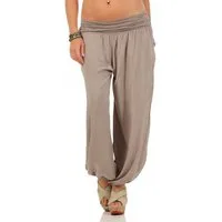 CLEO STYLE Haremshose Damen Sommerhose CL 2403 Schlamm One Size (34-42)