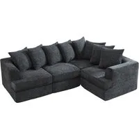 AMERLIFE Ecksofa Modulares Sofa Dunkelgrau, Chenille-Stoff, werkzeuglos montierbar, als links/rechts Ecksofa, 3-Sitzer oder 4 Einzelsitze, 226x161cm