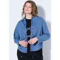 Studio Untold Sommerjacke Jeanshemd Jeansjacke oversized Schnürung
