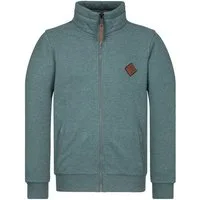 naketano Sweatjacke Herren hoher Stehkragen, Reißverschluss, Eingrifftaschen, meliert Rippbündchen, Kordelzug, Logo-Patch, Regular Fit, casual, Streetwear