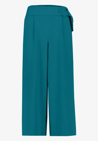 zero - Stoffhose 7/8 Länge mit Schnalle Deep Lagoon - Gr. - 34