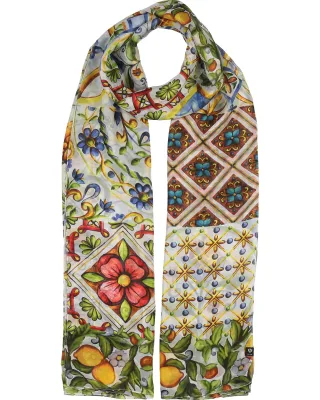 FRAAS - Stola XL-Seidenstola mit Mosaik-Design - vielseitig tragbar true blue - Gr. - OS