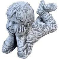 Stone and Style Gartenfigur Frostfeste Steinfigur Junge liegend