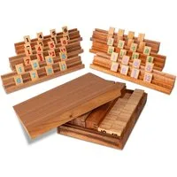 LOGOPLAY Spiel Rummy 6 im Holzkasten, Gesellschaftsspiel, Rummy für 6 Spieler – Edles Holzspiel im hochwertigen Holzkasten
