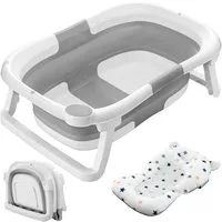 Dripex Babybadewanne Baby-Faltbadewanne Klappbare Wanne, Silikonbadewanne, für 0-2 Jahre
