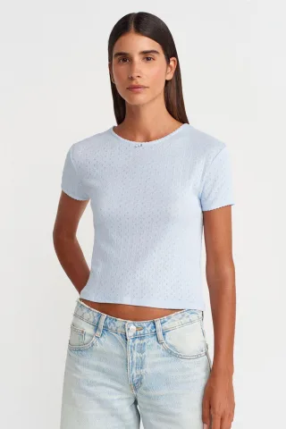 Damen Rippstrick Crop-Top