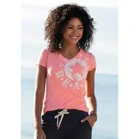 Venice Beach Strandshirt mit Logo-Druck aus melierter Ware, Vintage-Look, sportlich-casual