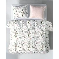 MTOnlinehandel Wendebettwäsche Kolibri & Blumen- Rosa, Microfaser, 2 teilig, Weich, pflegeleicht & ideal für den Frühling