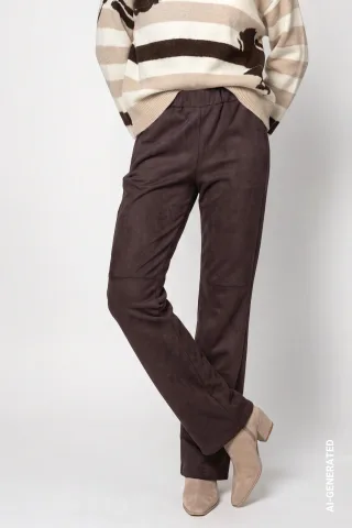 monari - Velours Hose black coffee - Gr. - 46
