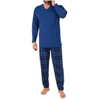 Normann Pyjama Normann Herren Schlafanzug lang mit karierter Pyjama Hose