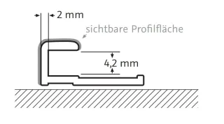 HSK Abschlussprofil, gerade ca. 17 × 7 x 2550 mm, schwarz-matt 930004-sm