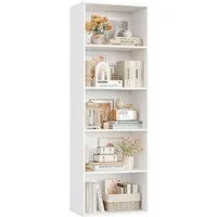 Homfa Bücherregal Regal mit 5 Fächern, 159cm Bücherschrank Standregal, verstellbare Ablagen