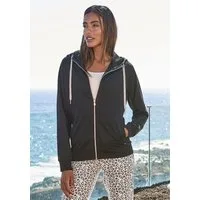 LASCANA Kapuzensweatjacke Sweatshirtjacke mit Details in Roségold, Loungewear