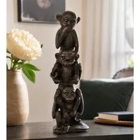 MF Tierfigur Skulptur Trivida Drei Affen Weisheit dekorative Dekofigur (1 St)