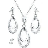 Limana Schmuckset 925 Silber Halskette hängende Ohrringe Kette Ohrstecker Anhänger (4-tlg., Weihnachtsgeschenk Muttertag Geburtstag inkl. Schmuckbox), Geschenkset Geschenk Schmuck für Sie Frauen Damen Freundin Mutter