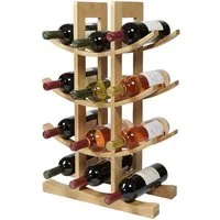 relaxdays Weinregal aus Bambus für 12 Flasche, natur