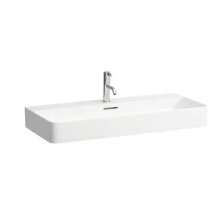 LAUFEN Val Waschtisch H8102870001071 mit Überlauf, mit 2 Hahnloch, weiß, 95x42cm, unterbaufähig