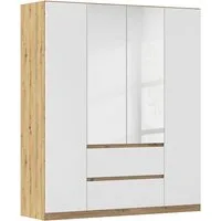 rauch Drehtürenschrank Schrank Garderobe MAINZ Breiten 91/136/181/226/271/315/360, Höhe 210cm (3 verschiedene Ausstattungen BASIC/CLASSIC/PREMIUM (inkl. SOFT-CLOSE) grifflose Front, Außentüren mit Push-to-Open Funktion MADE IN GERMANY