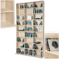 tectake CD-Regal Medienregal Christel in Holzoptik 180x102x23,5cm, Sammlerset 1-tlg., höhenverstellbare und herausnehmbare Zwischenböden