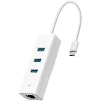 LAN-Adapter UE330C, USB 3.2 Gen1 USB-C > 3x USB-A + RJ-45 weiß, Gigabit Ethernet