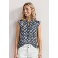 STREET ONE Shirttop mit geschlitztem Rundhalsausschnitt