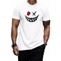 Banco T-Shirt Herren Shirt Rundhals Sommer Basic "Scary Smiley" aus 100% Baumwolle