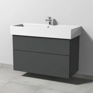 Sanipa 3way Waschtischunterbau zu Duravit Vero Air Waschtisch mit 2 Auszügen, Anthrazit-Matt SM43522
