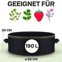 Praknu Pflanzkübel Hochbeet Pflanzsack 190L aus Vliesstoff mit Schilder zum Beschriften (Einzelartikel, 1 St), Für Gemüse, Pflanzen & Blumen - Stofftöpfe - Grow Töpfe