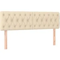 vidaXL Bett Kopfteile Creme 144x7x78/88 cm Stoff (1-tlg)