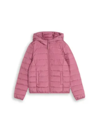 Denim Tom Tailor - Lightweight Steppjacke mit Kapuze dusty berry - Gr. - XL