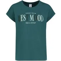 SUBLEVEL T-Shirt Minimalistischer Schriftzug Rundhals für Damen (1-tlg) Baumwolle Normal Fit Rundhals Kurzarm Spruch atmungsaktiv
