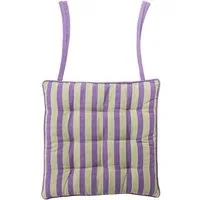 Tranquillo Sitzkissen VIVID LINES lila 40x40x4 cm Bio-Baumwoll-Bezug Bänder zum Fixieren